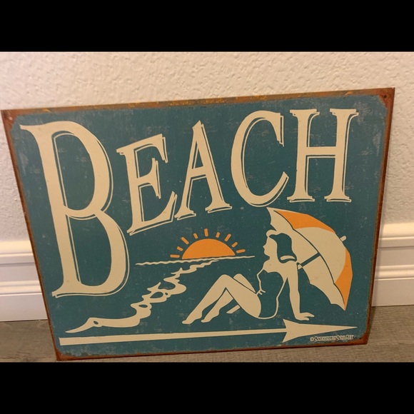 Schonberg Vintage Metal Beach Sign Art - Picture 8 of 8